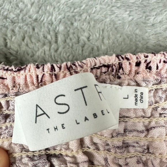 ASTR THE LABEL Pink Tropical Print Strapless Wide Leg Jumpsuit Size L - Picture 5 of 9